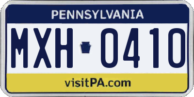 PA license plate MXH0410