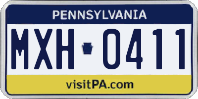 PA license plate MXH0411