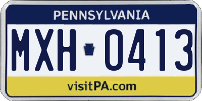 PA license plate MXH0413