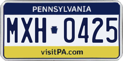 PA license plate MXH0425