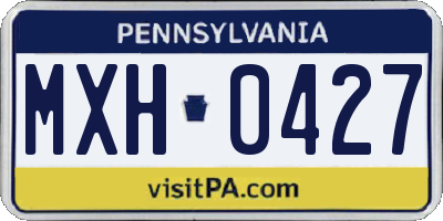 PA license plate MXH0427