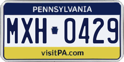 PA license plate MXH0429