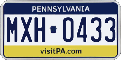 PA license plate MXH0433