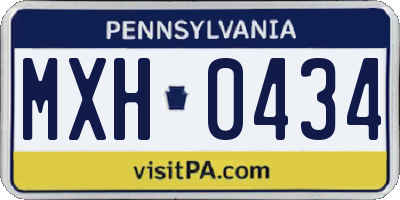 PA license plate MXH0434