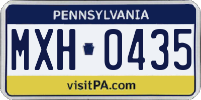 PA license plate MXH0435