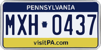 PA license plate MXH0437