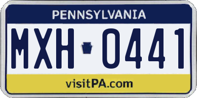 PA license plate MXH0441