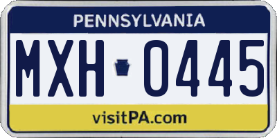 PA license plate MXH0445