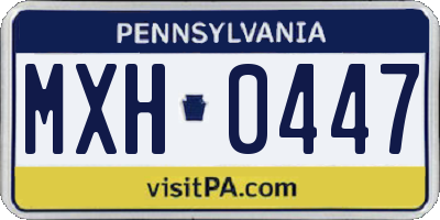 PA license plate MXH0447