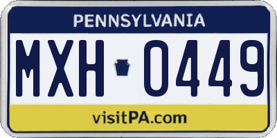 PA license plate MXH0449