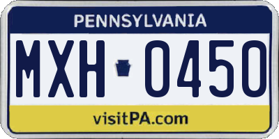 PA license plate MXH0450