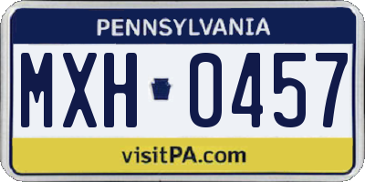 PA license plate MXH0457