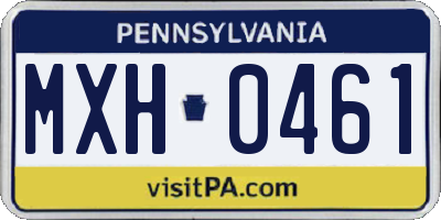 PA license plate MXH0461