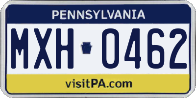 PA license plate MXH0462
