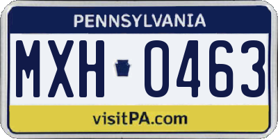 PA license plate MXH0463
