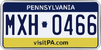PA license plate MXH0466