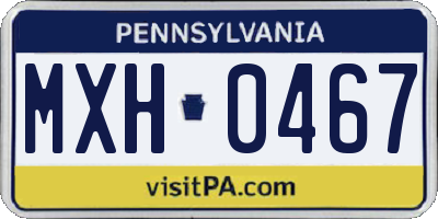 PA license plate MXH0467