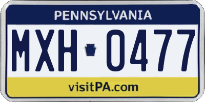 PA license plate MXH0477