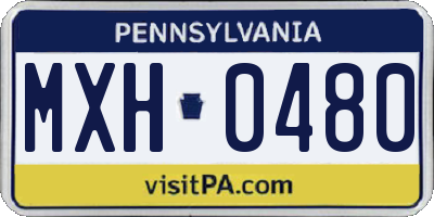 PA license plate MXH0480