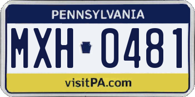 PA license plate MXH0481