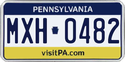 PA license plate MXH0482