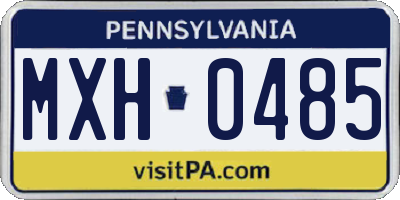 PA license plate MXH0485