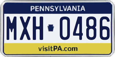 PA license plate MXH0486