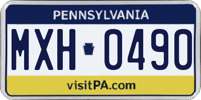 PA license plate MXH0490