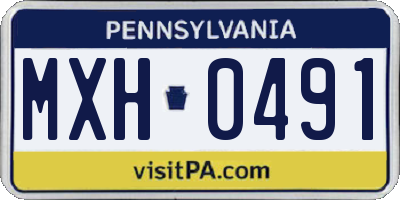 PA license plate MXH0491