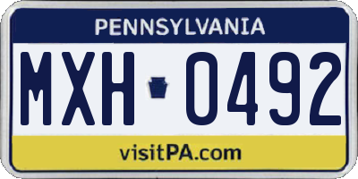 PA license plate MXH0492