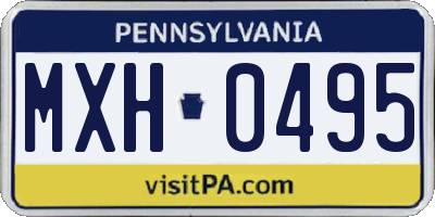 PA license plate MXH0495