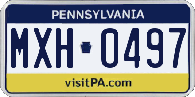 PA license plate MXH0497