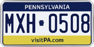 PA license plate MXH0508