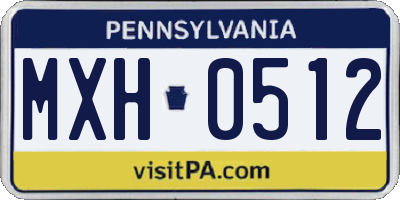 PA license plate MXH0512