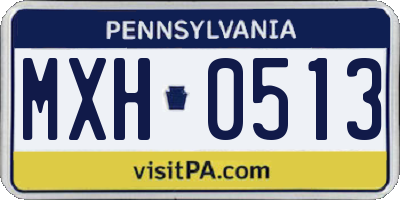 PA license plate MXH0513