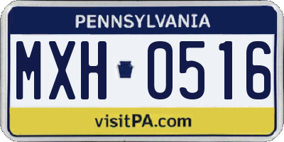 PA license plate MXH0516