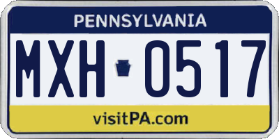 PA license plate MXH0517