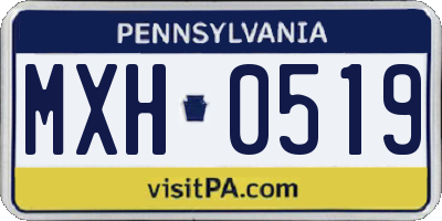 PA license plate MXH0519