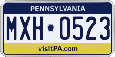 PA license plate MXH0523