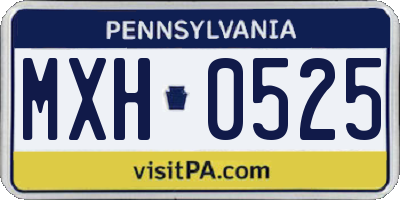 PA license plate MXH0525