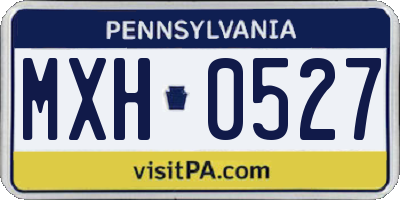 PA license plate MXH0527