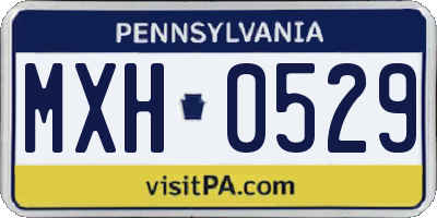 PA license plate MXH0529