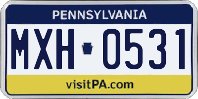 PA license plate MXH0531