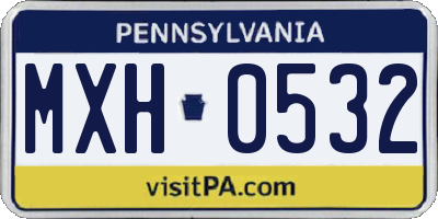 PA license plate MXH0532