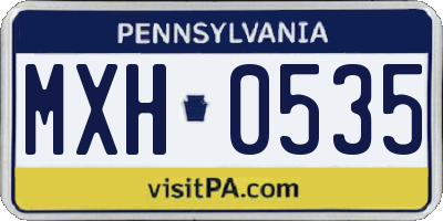 PA license plate MXH0535