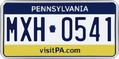 PA license plate MXH0541