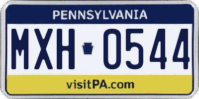 PA license plate MXH0544