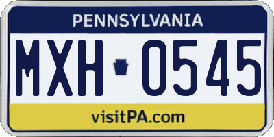 PA license plate MXH0545