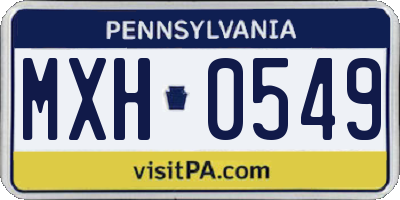 PA license plate MXH0549