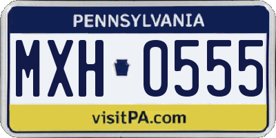 PA license plate MXH0555